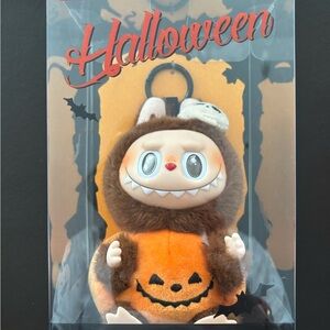 Authentic Labubu Halloween Pumpkin Plush Keychain